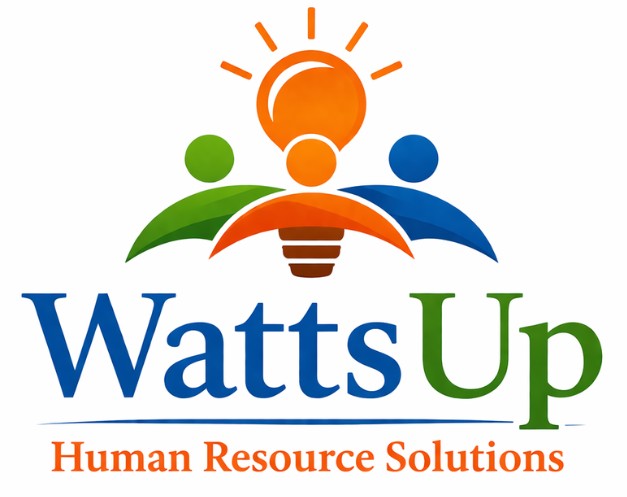 Logo, text says WattsUp Human Resource Solutions.