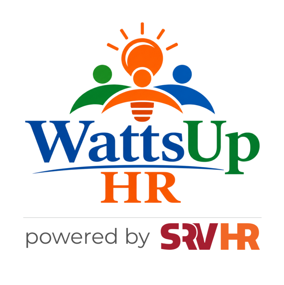 Logo, text says WattsUp HR powered by SRV HR.